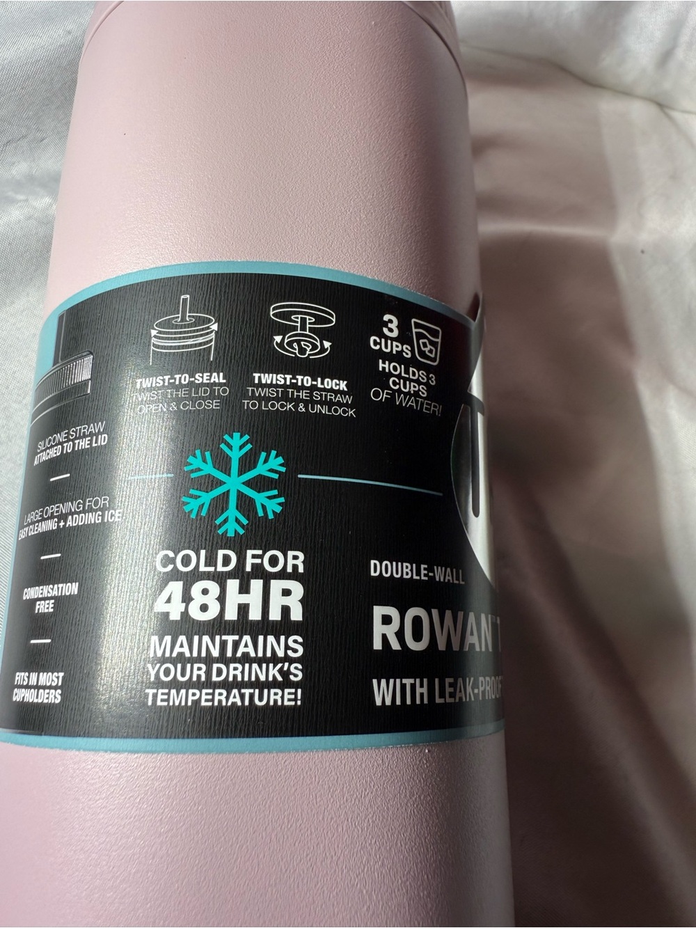 TAL Rowan 24 oz Pink Tumbler with Straw - Picture 3 of 5